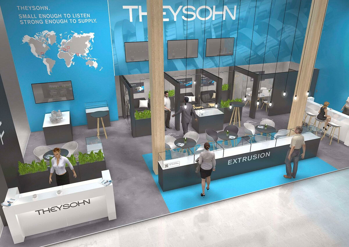 Mock-Up vom Messestand für Theysohn auf der K 2022
