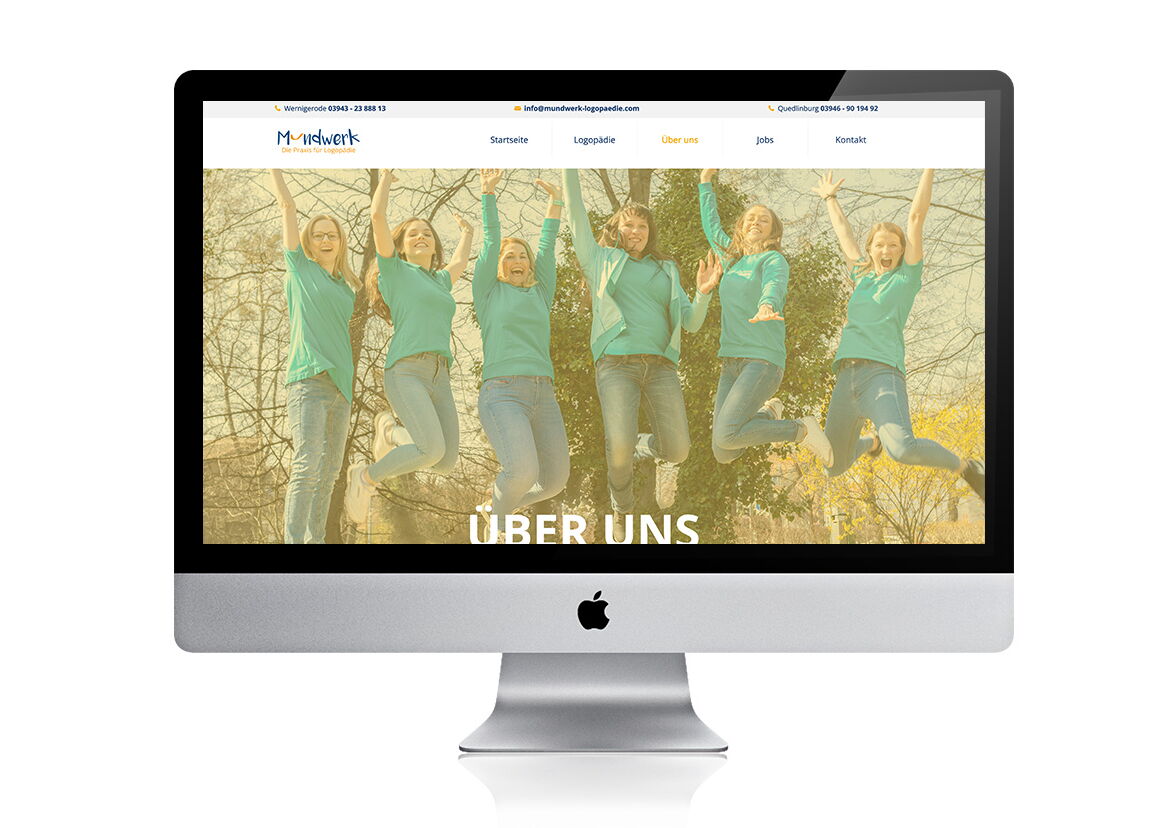 Mock-Up der neuen Mundwerk Logopädie Website