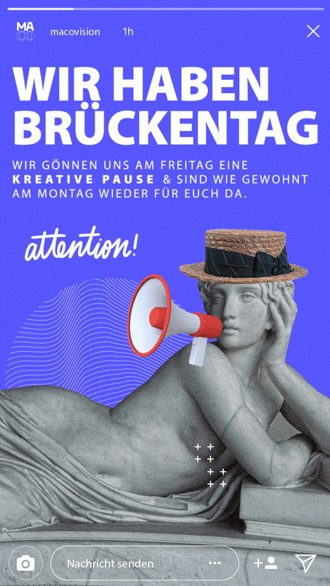 MACO Vision Instagram Story mit GIFs als Beispiel