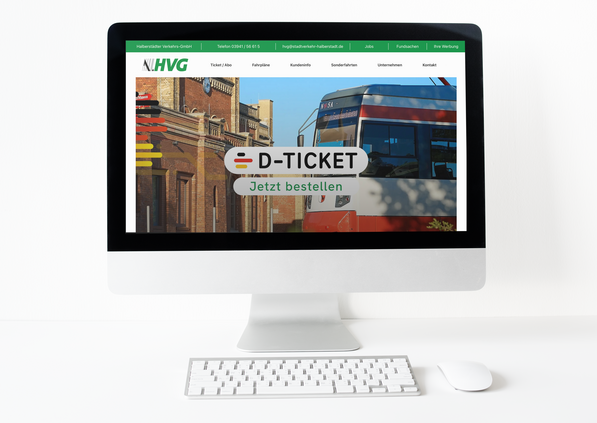Mock-Up zur Website vom Deutschlandticket für die HVG