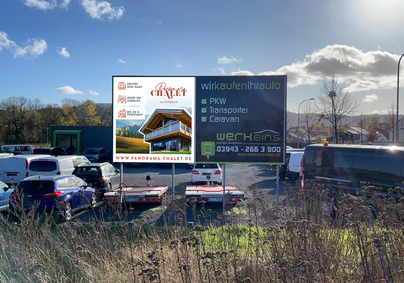Panorama Chalet Altenbrak, Plakatwerbung, Wernigerode, Plakat, Printwerbung, Print, Werbeplakat